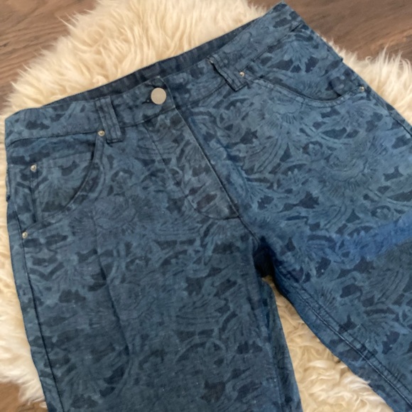 Isabel Marant Etoie Dark Floral Tapestry Jeans EUR Size 36 (US 4) Cotton Linen - Picture 3 of 6